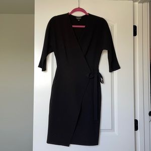Topshop black wrap dress